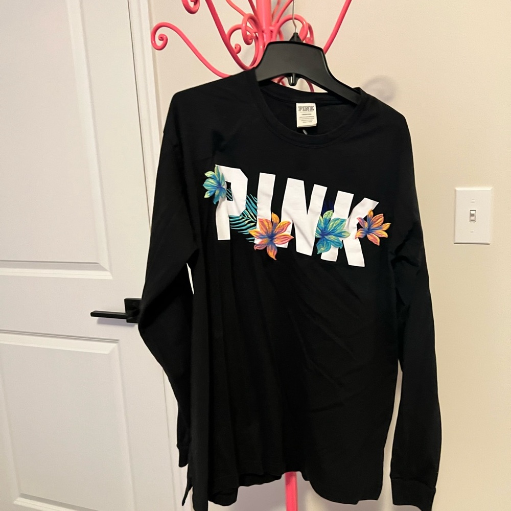 PINK Victoria's Secret Black Long Sleeve Tee